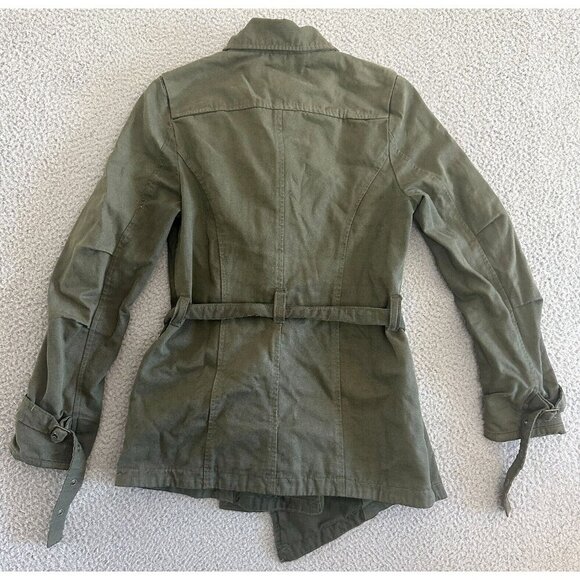 NICE COLLECTIVE Womens Jacket Chore Utility Army Green Zip Up Military - Picture 2 of 16